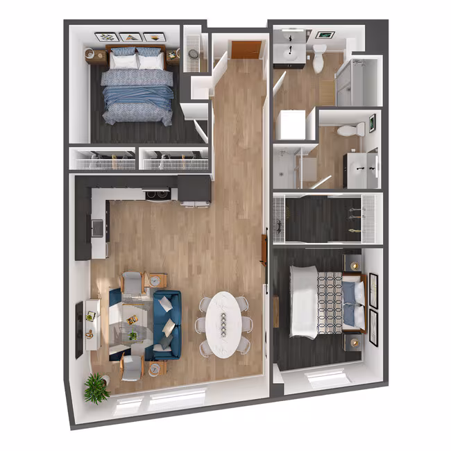 2 Bed, 2 Bath- D 305 floor plan